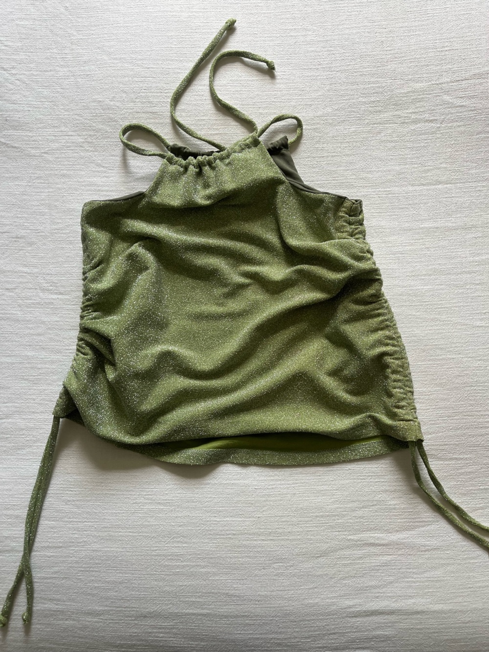 Green Sparkle Halter Top